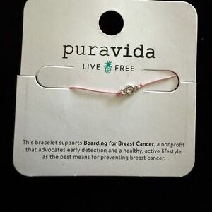 💗💗Pura Vida  Breast Cancer Light Pink Bracelet with Silver Charm
